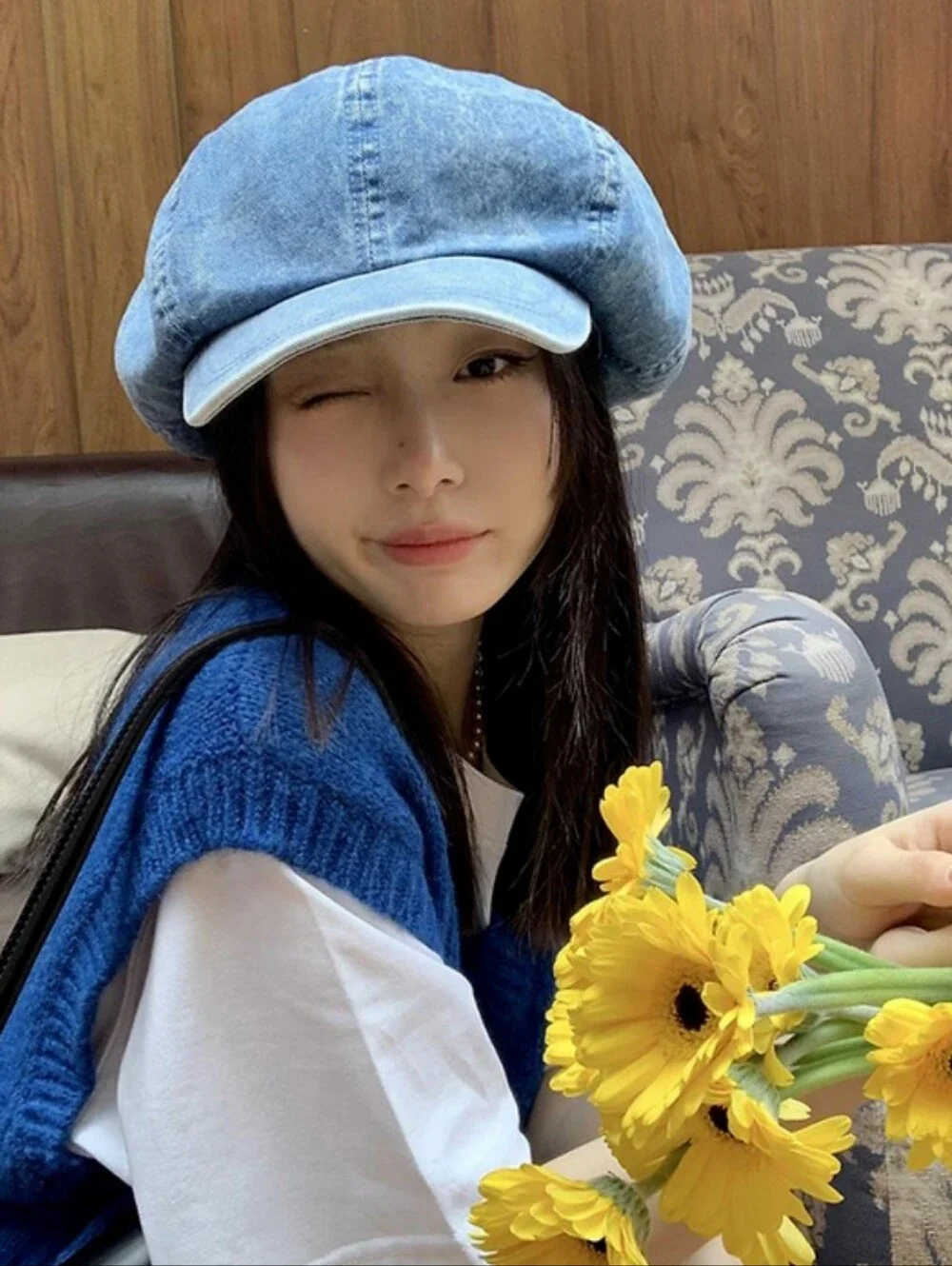 Newsboy Denim Hat Cara Park